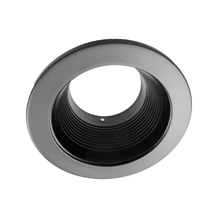 4-Inch Black Steel Recessed LED Baffle Trim