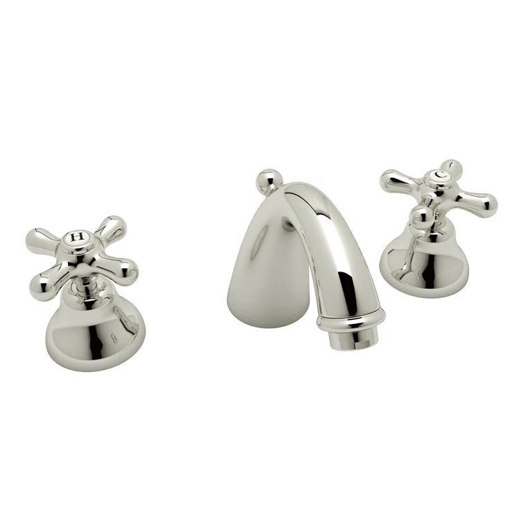 Elegant Polished Nickel 8'' Widespread Traditional Lavatory Faucet
