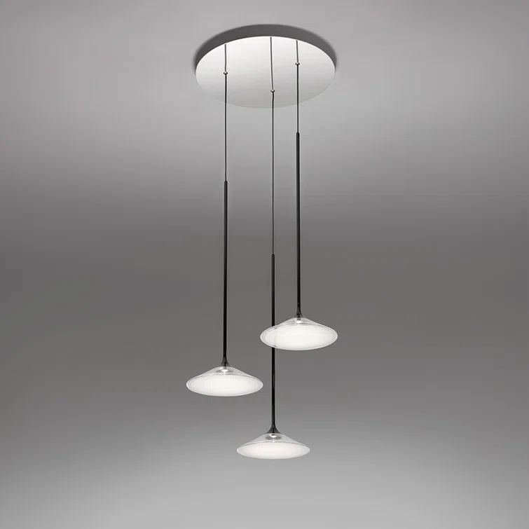 Orsa Black Glass LED Pendant Light 13.75"
