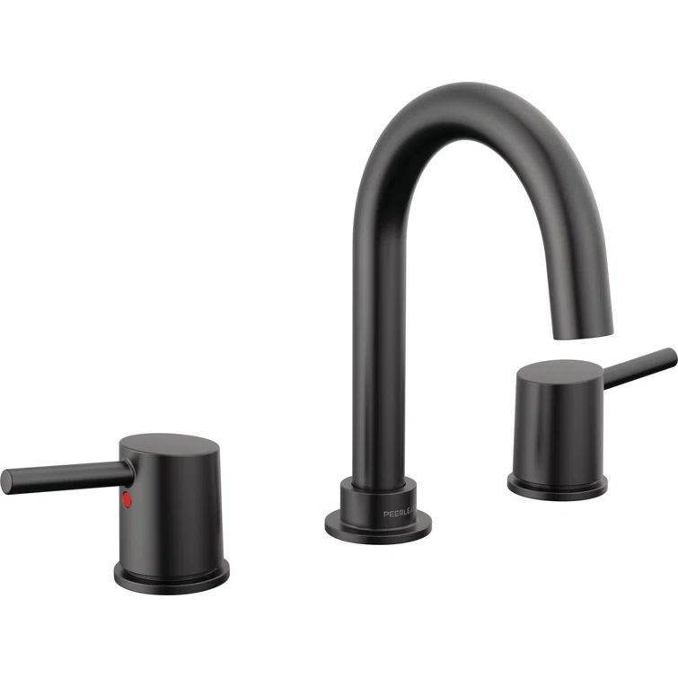 Precept Matte Black 2-Handle Widespread Bathroom Faucet