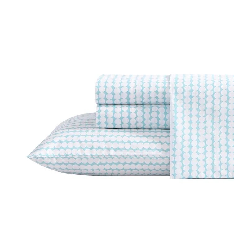 Pikku Rasymatto Blue Cotton Percale Queen Sheet Set