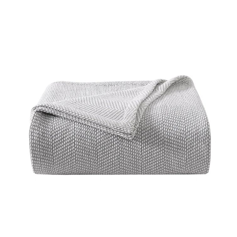 King Grey Cotton Reversible Chenille Blanket