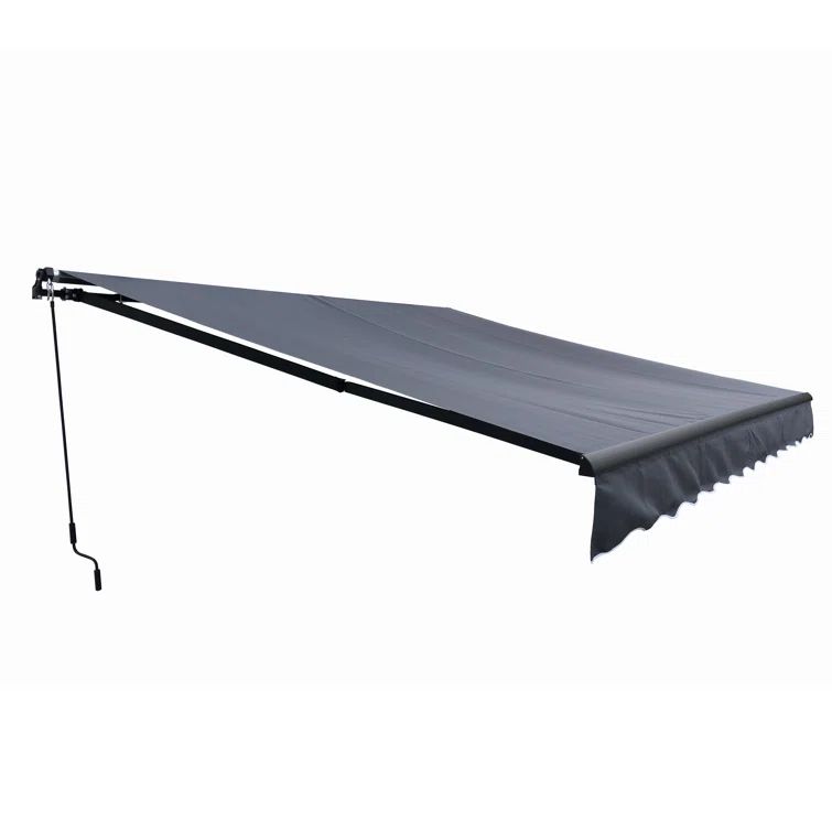 ALEKO 13' x 10' Retractable Gray Polyester Patio Awning with Black Frame