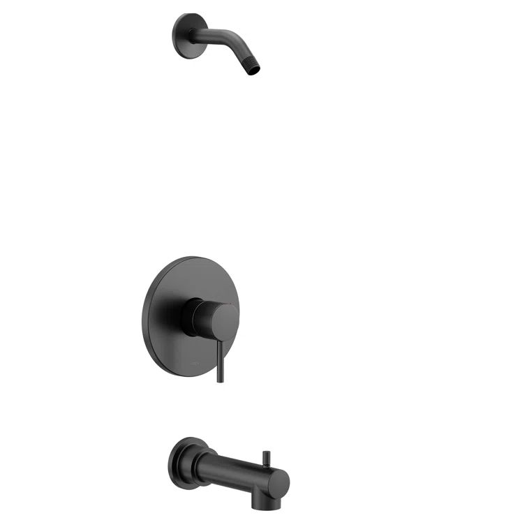 Align 7 3/8" Matte Black Nickel Wall-Mounted Tub Spout with Diverter