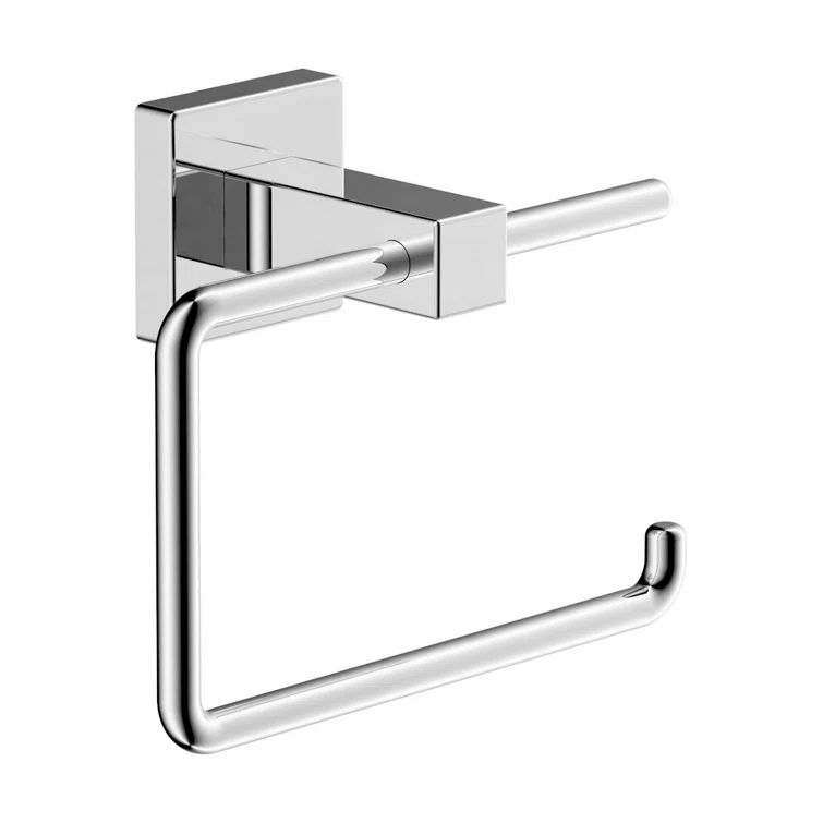Polished Chrome Metal Wall-Mounted Toilet Paper Holder