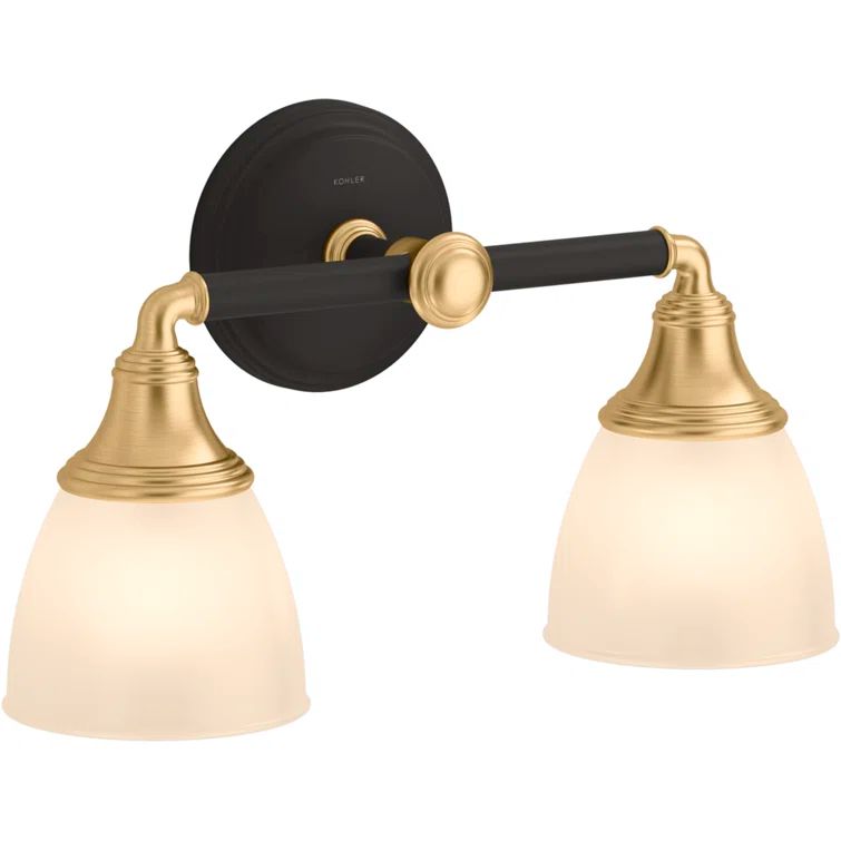 Devonshire Black and Gold 2-Light Vanity Fixture