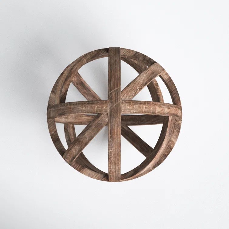 Ravello Contemporary Fir Wood 10" Decorative Orb