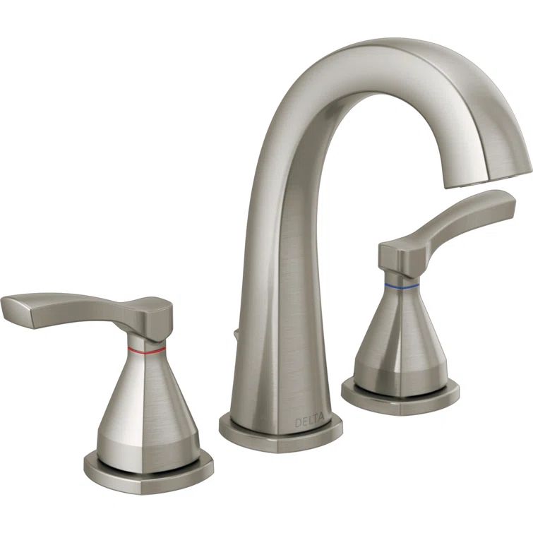 Modern Stainless Steel Widespread Bathroom Faucet with Dual Handles