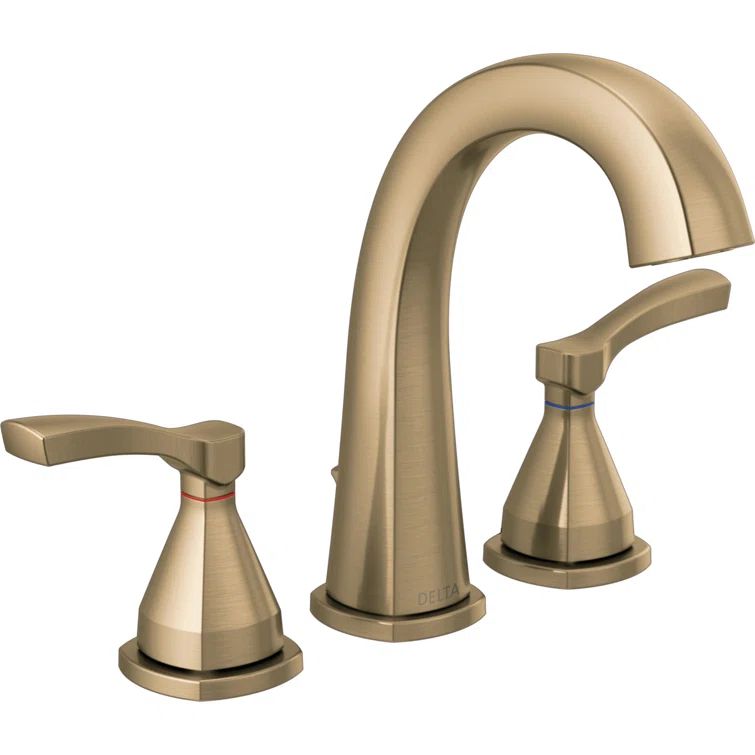 Elegant Champagne Bronze Widespread Bathroom Faucet with Diamond Seal Technology