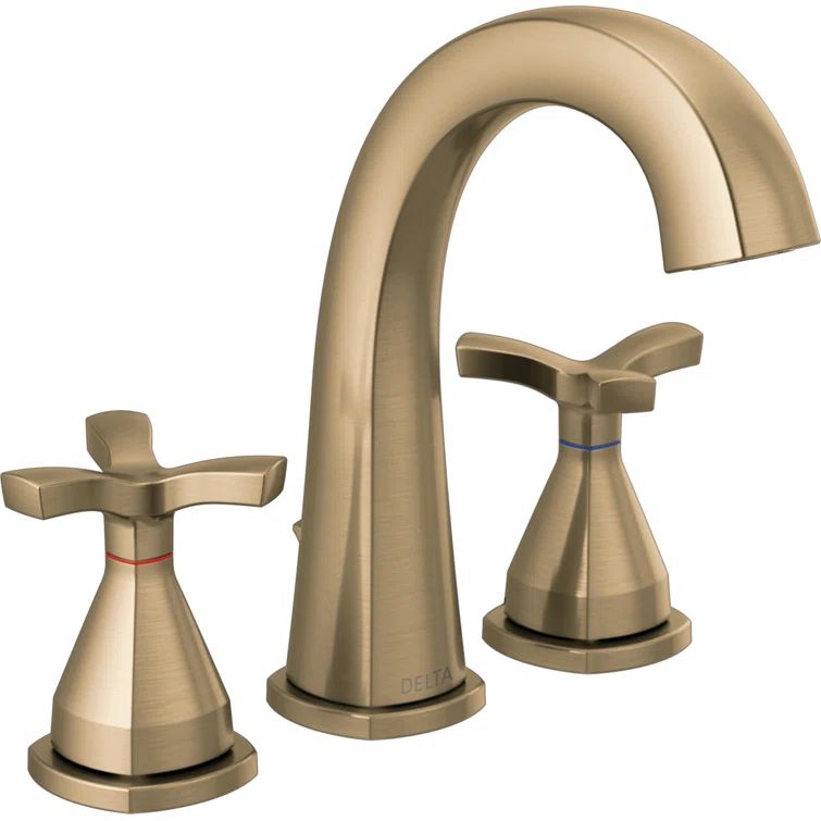 Refined Modern 7" Bronze Widespread Bathroom Faucet with Cross Handle