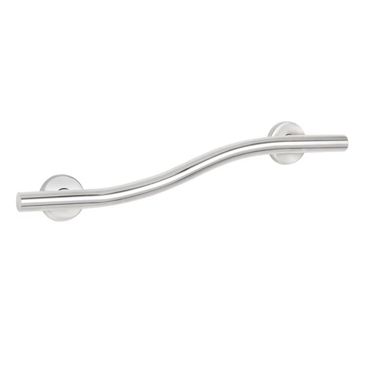 24" Satin Stainless Steel Wave Grab Bar for Bathroom