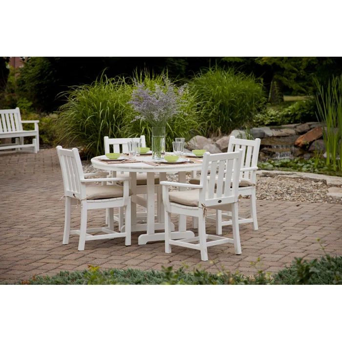 White Recycled Lumber 4-Person Outdoor Dining Set