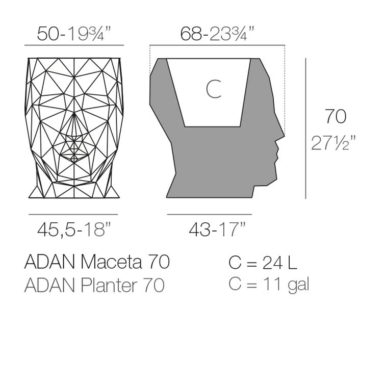 White Matte Polyethylene Diamond Faceted Planter Seat
