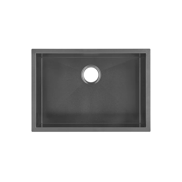 Tourner 26" Black Stainless Steel Single Basin Undermount Kitchen Sink