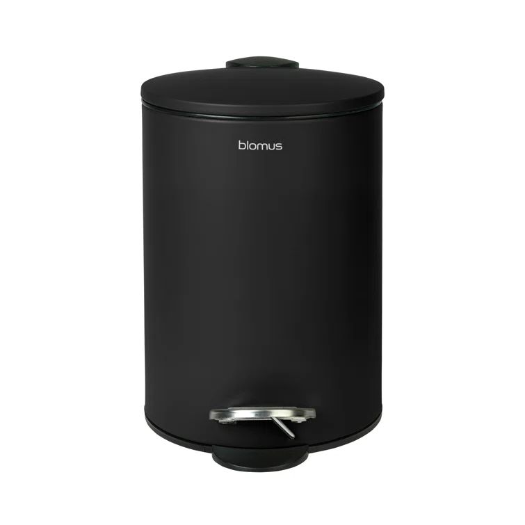 Black Round Plastic Pedal Bin with Removable Liner