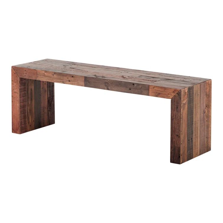 Templin Light Brown Recycled Pine Rustic Bench