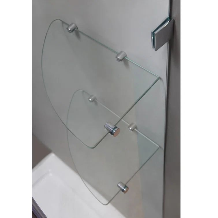 Avalux GS 48" x 72" Frameless Stainless Steel Hinged Shower Enclosure