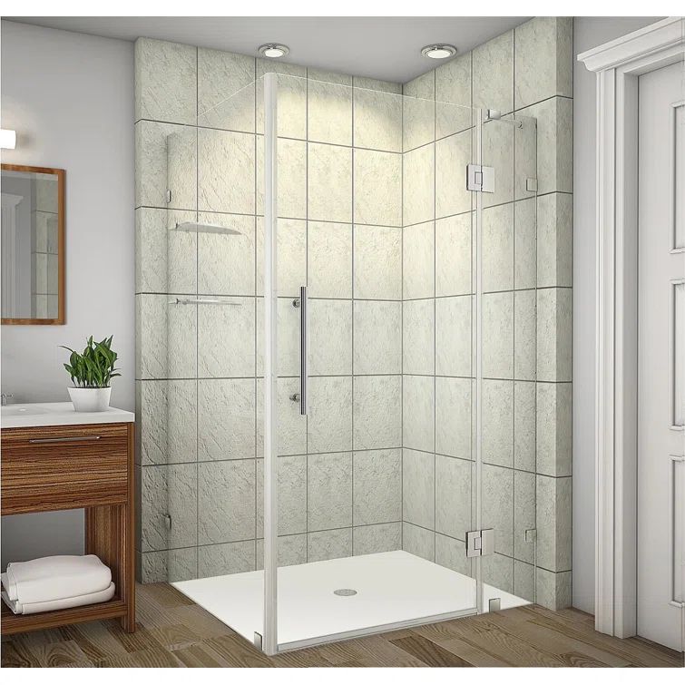 Avalux GS 48" x 72" Frameless Clear Glass Hinged Shower Enclosure