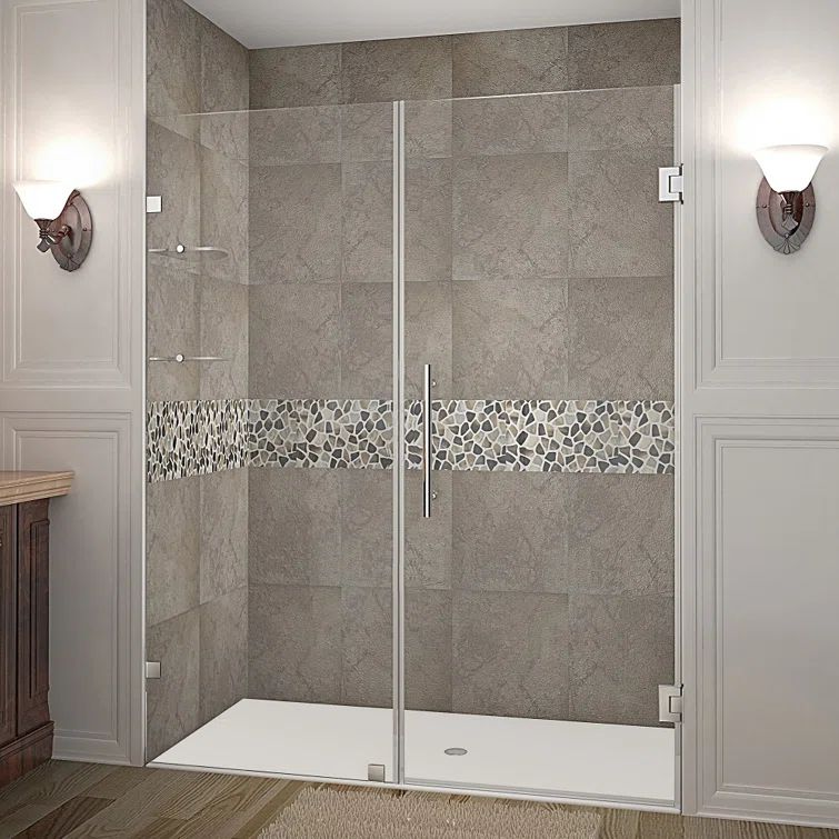 Nautis GS 60" x 72" Frameless Clear Glass Shower Door with Chrome Finish