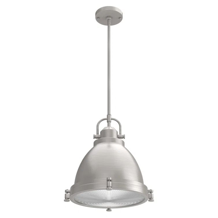 14" Brushed Nickel and Clear Glass LED Bowl Pendant