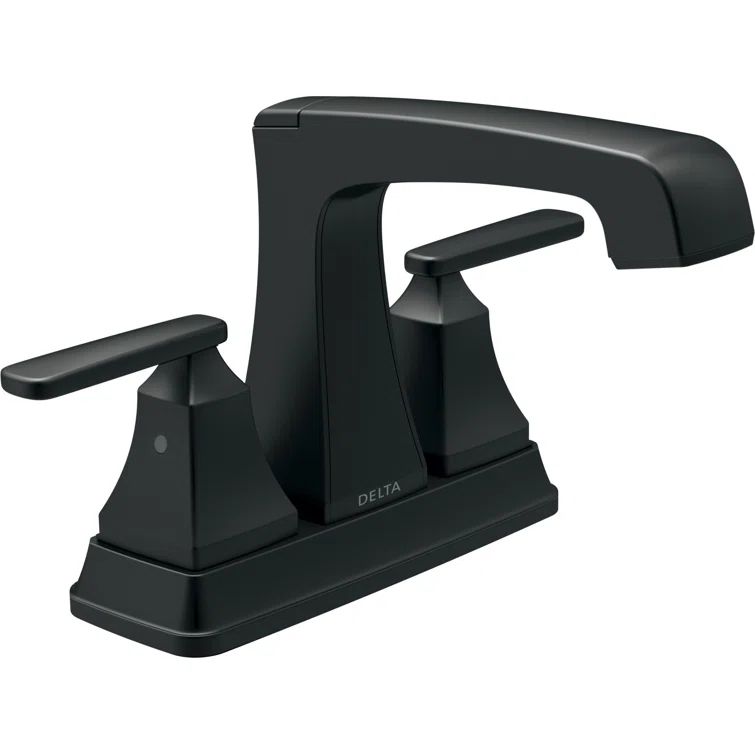 Matte Black Dual Handle Bathroom Faucet with Drain Assembly