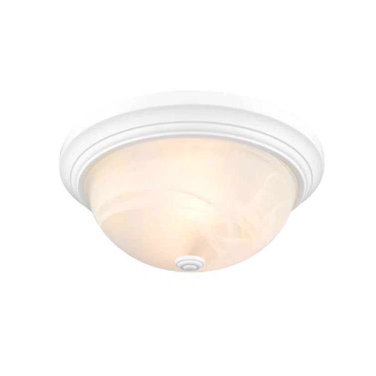 Andrew-James 13" White Glass Indoor/Outdoor Flush Mount Bowl Light