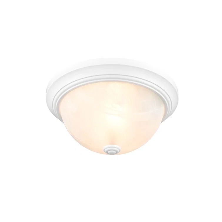 Andreyah 11'' White Glass Indoor/Outdoor Bowl Flush Mount