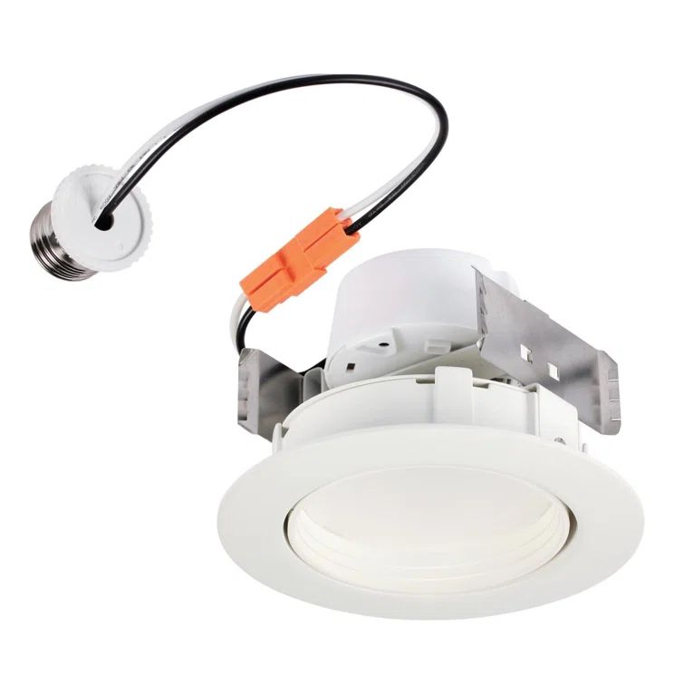 White Adjustable Aluminum LED Retrofit Recessed Lighting Kit
