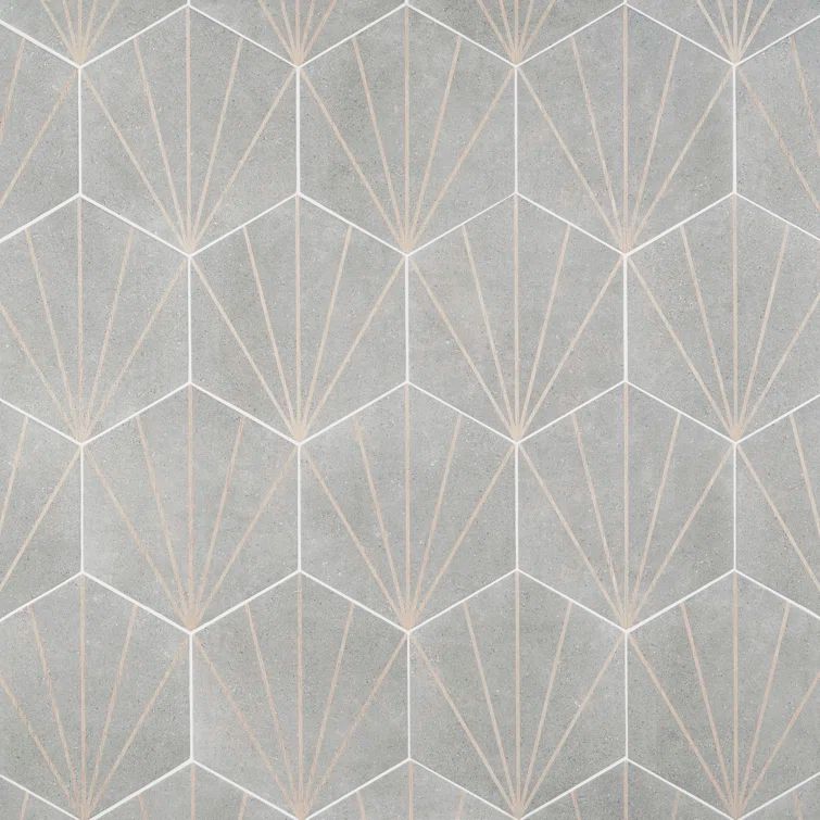Gray Matte Hexagon Porcelain Wall and Floor Tile