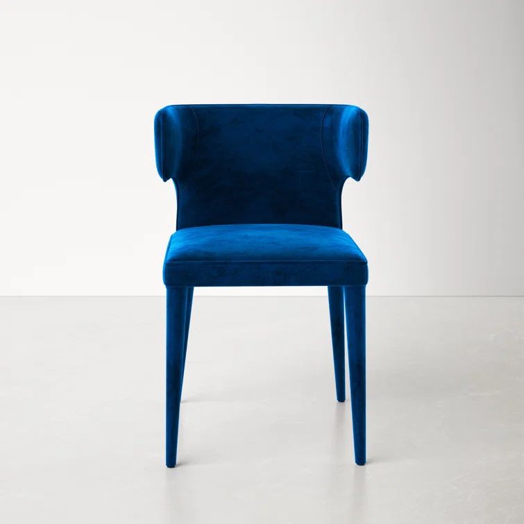 Teal Velvet Upholstered Wingback Side Chair with Metal Legs