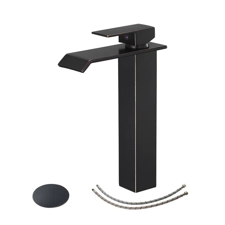 Oil-Rubbed Bronze Tall Vessel Sink Faucet with Drain Assembly