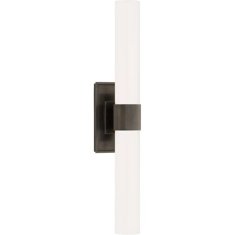 Presidio Petite 23" Black and Bronze Handcrafted Brass Sconce