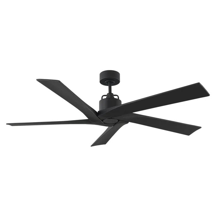 Aspen 56" Midnight Black Metal Ceiling Fan with Remote Control