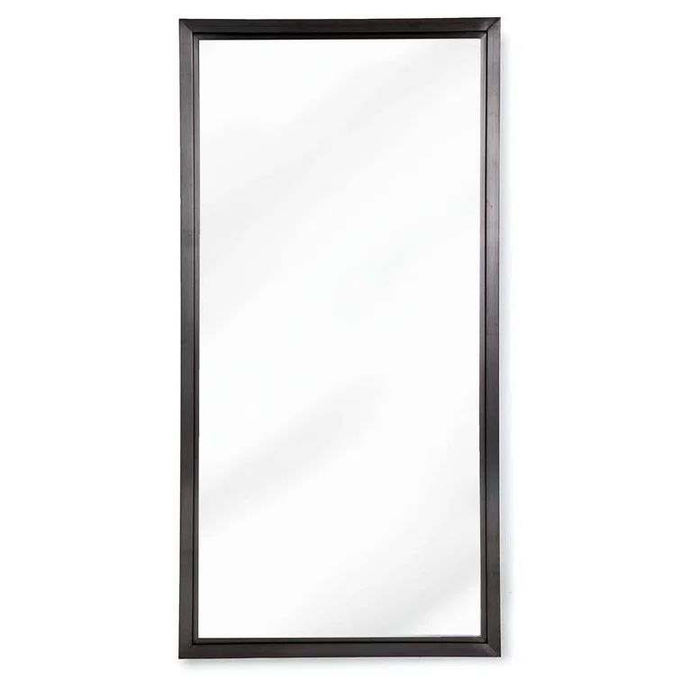 Minimalist Blackened Steel Rectangular Wall Accent Mirror