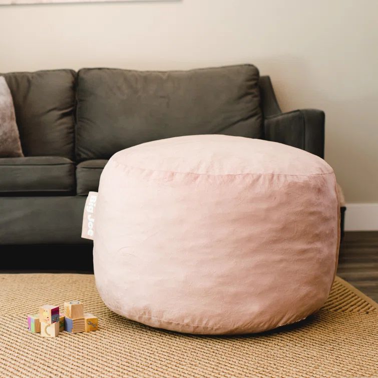 Desert Rose Plush Small Foam Filled Bean Bag Chair with Removable Cover