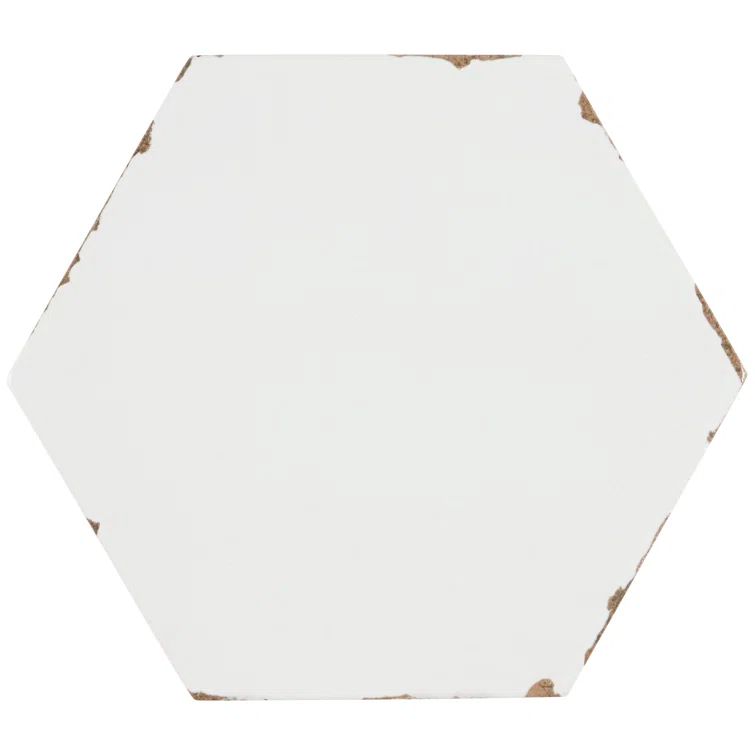 White Matte Porcelain Hexagon Tile for Indoor/Outdoor Use
