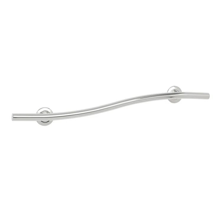 Polished Stainless Steel Wave Design Bathroom Grab Bar, 48"