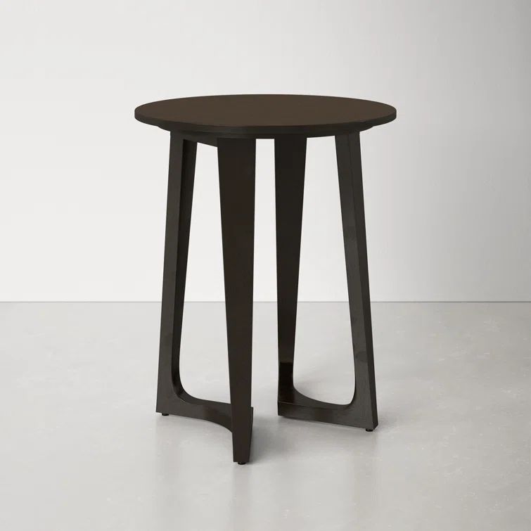 Espresso Sheesham Solid Wood Round Modern End Table