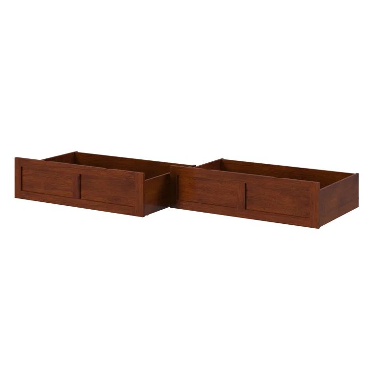 Walnut Queen Underbed Storage Drawers with Rollers
