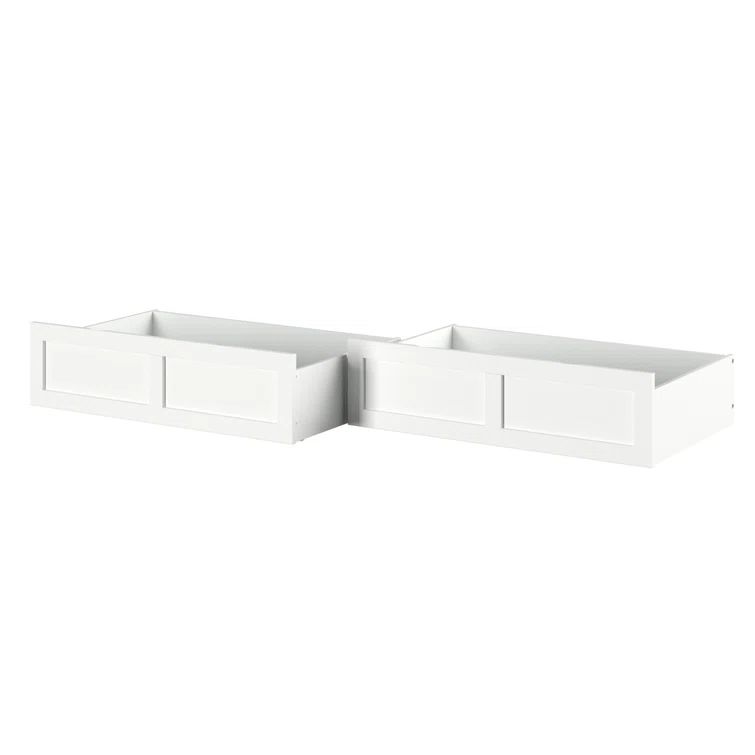 White Queen Size Underbed Storage Drawers with Rollers