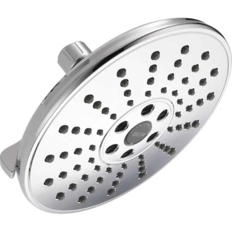 Chrome 7.75" Round Multi-Head Wall Mounted Showerhead