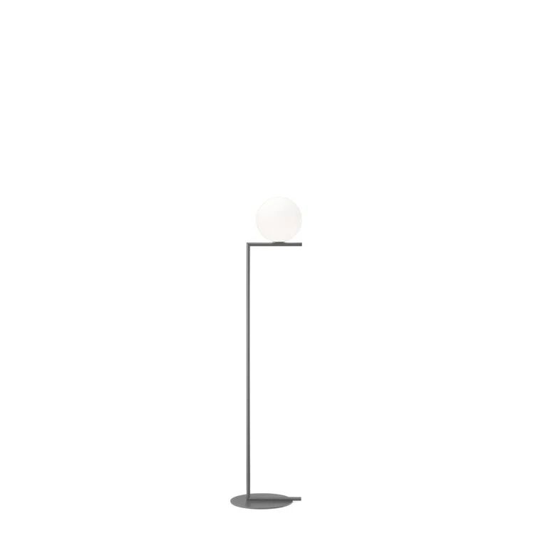 IC Series Black Opaline Glass Contemporary Floor Lamp