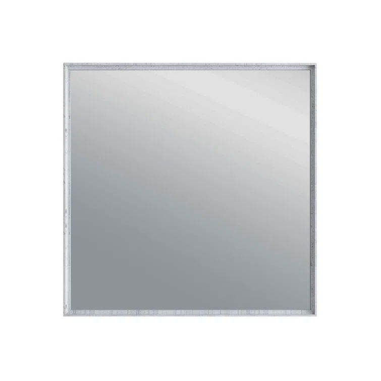 Formosa Rustic White 32" Square Solid Acacia Wood Bathroom Vanity Mirror