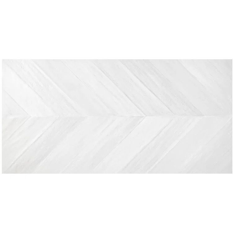 Nord 24" x 48" White Porcelain Stone Look Tile
