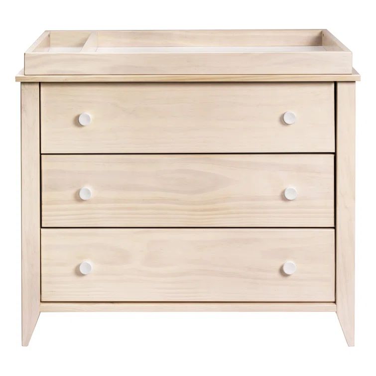 Natural Pine 3-Drawer Changer Dresser with Removable Tray