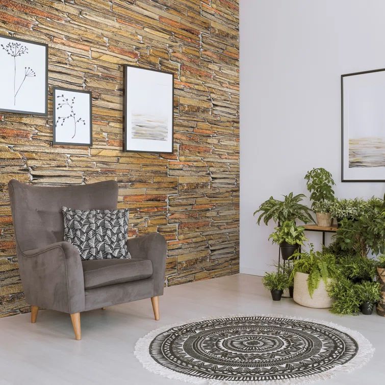 Copper Faux Stone 3D Decorative Wall Panel, 20" x 39"