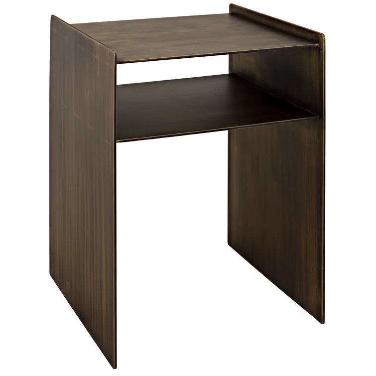 Cyrus Aged Brass Square Metal End Table