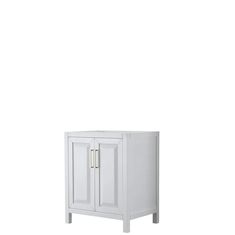 Daria 29" White Freestanding Bathroom Vanity with Gold Hardware