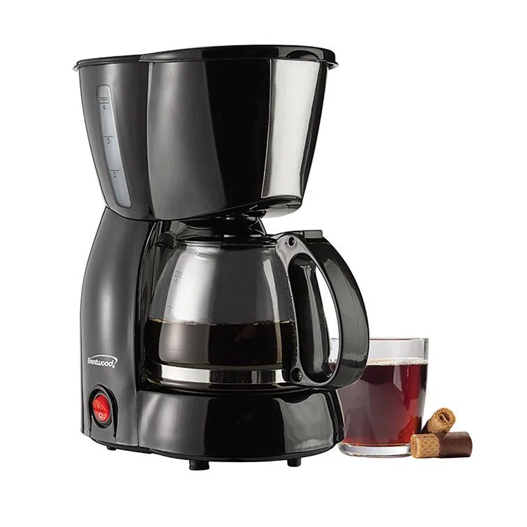 Brentwood Black 4-Cup Glass Carafe Coffee Maker