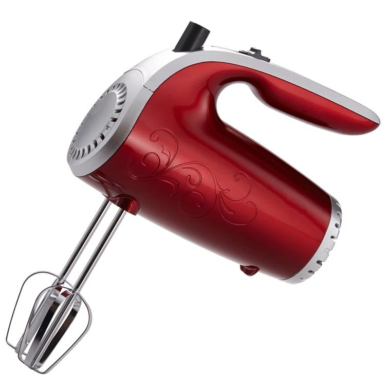 Radiant Red 5-Speed Lightweight Electric Hand Mixer